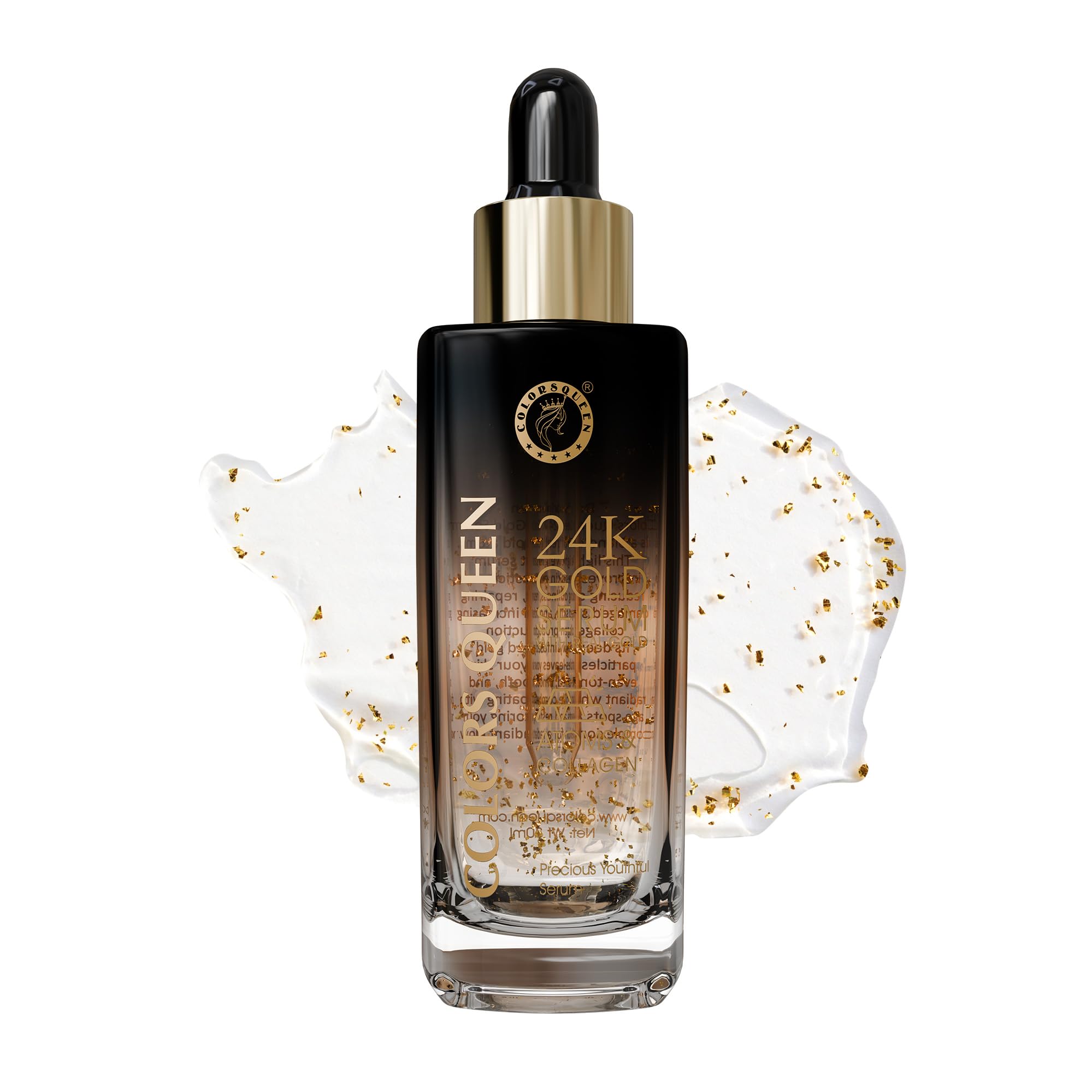 Colors Queen 24K Gold Serum with Niacinamide - 30ml | Hydrating & Collagen Booster, Lightweight, Non-Greasy Serum | Face Serum for Glowing Skin for