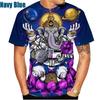 God Wisdom Ganesha T Shirts 3D Printing Hindu Ganesha Tshirt Men Apparel Short Sleeve Breathable Streetwear Tops