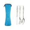 3pcs/set Dinnerware Portable Printed Stainless Steel Spoon Fork Steak Knife Set Travel Cutlery Table