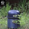 OULOVECO Camping Cookware Set Simple Version Hard Anodized Aluminum Heat Suitable for Direct Flame Includes Aluminum Cooking Stainless Steel Dishes