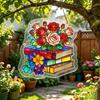 Bookish Acrylic Puzzle Suncatcher, Stained Glass Style Window Hanging Ornament, Hummingbird Floral Book DIY Sun Catcher Kit for Home Decor,