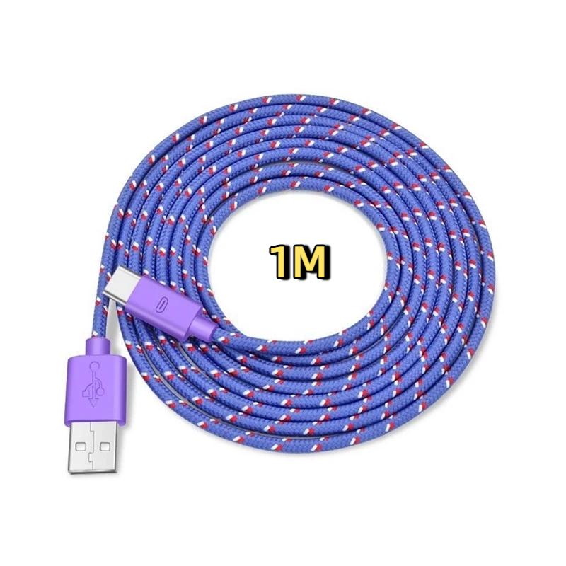 Geflochtenes USB-Typ-C-Kabel 1M Datenübertragung Schnellladung USB-C-Kabel für Telefon Tablet Computer