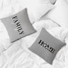Grey Pillowcases With Home Family Love Motifs Office Car Sofa Bed Cushion Cover Home Bedroom Decoration