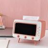 Phone Holder TV Desktop Tissue Box Square Napkins Holder Cute Funny Tissue Dispenser Household