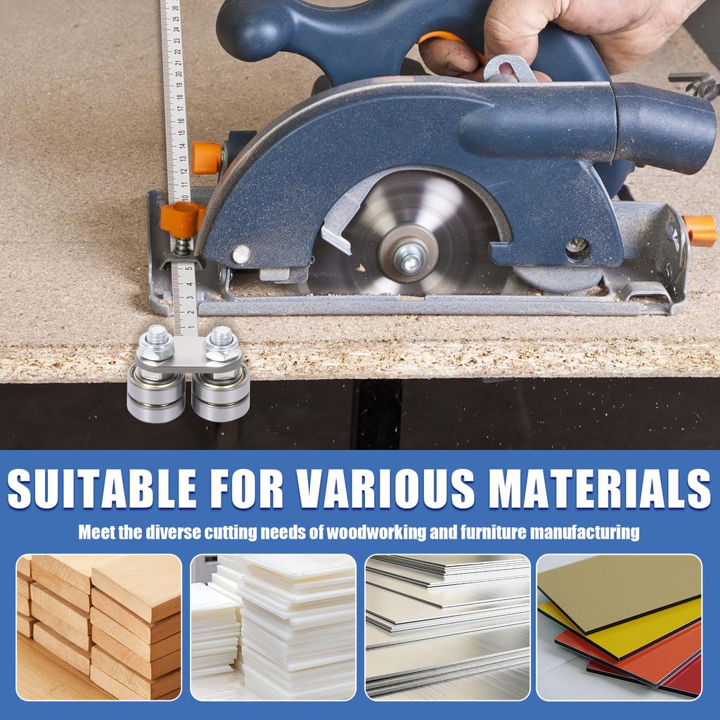 Adjustable Circular Saw Guide Rail Electric Positioning Caliper Stainless Steel Multi-Bearing For Accurate Wood Board Cuts
