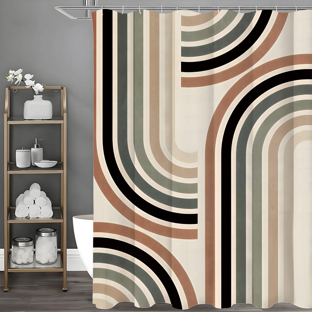 

Современная простая арочная шторка для душа, декоративная шторка для ванной комнаты, водонепроницаемая шторка для душа с крючками 90*180cm