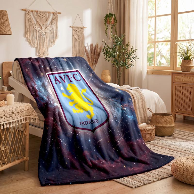 Aston Villa Fußball Druck Flanell Decke Weich Warm Sofa Bett Überwurf für Zuhause Büro Schlafzimmer