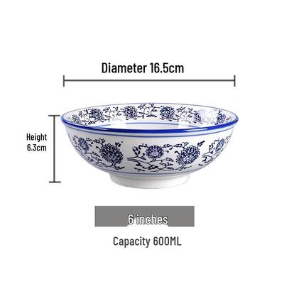 Abay Blue and White Porcelain Noodle Bowl