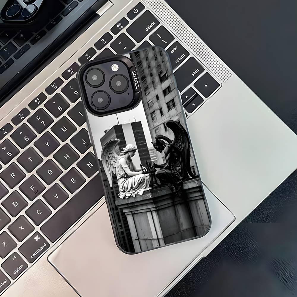 

Chess Phone Case For iPhone 17,16,15,14,13,12,11,Pro,XS,Max,Plus,Mini,SE4,E Black Matte Shockproof Cover iPhoneXR