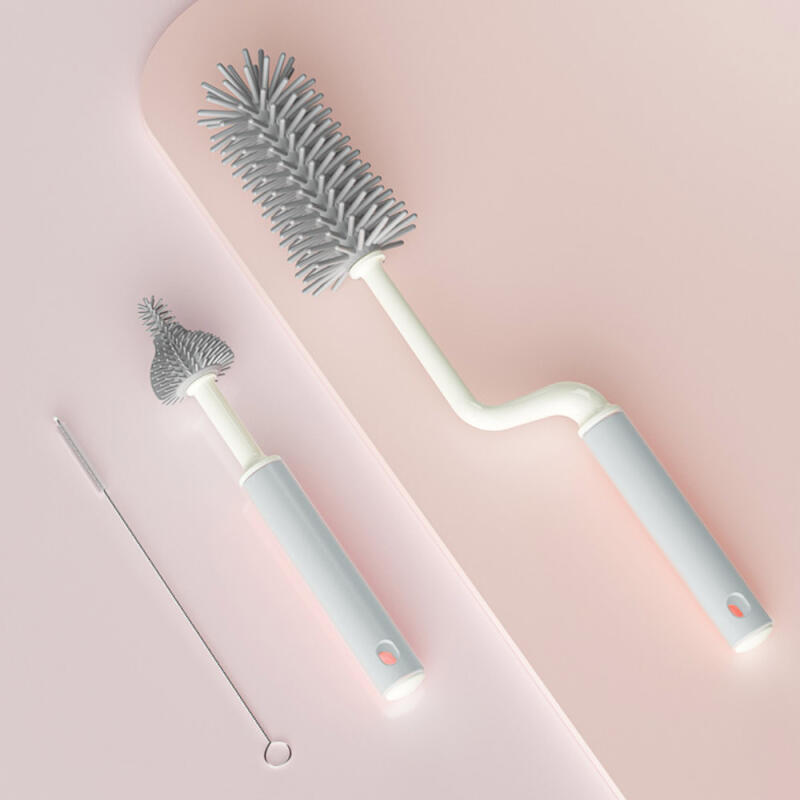 Premium Silicone Bottle Cleaning Brush 3-piece Set