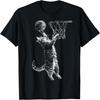 Funny Basketball Cat T-Shirt, Small, Black