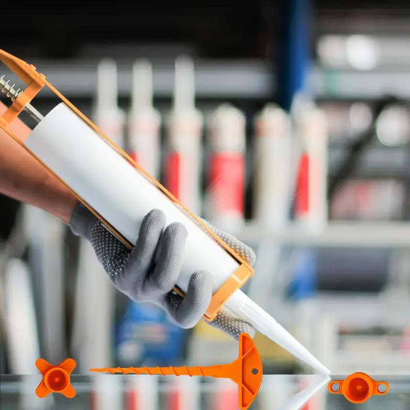 2PCS Sealant Nozzle Cleaner & Cap - Prevents Drying, Fits Standard Caulk Tubes, Handy DIY Tool
