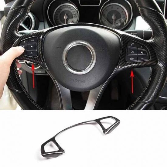 For Benz E-Class 16-18 Inner Steering Wheel Carbon Fiber Border Strip Cover Trim