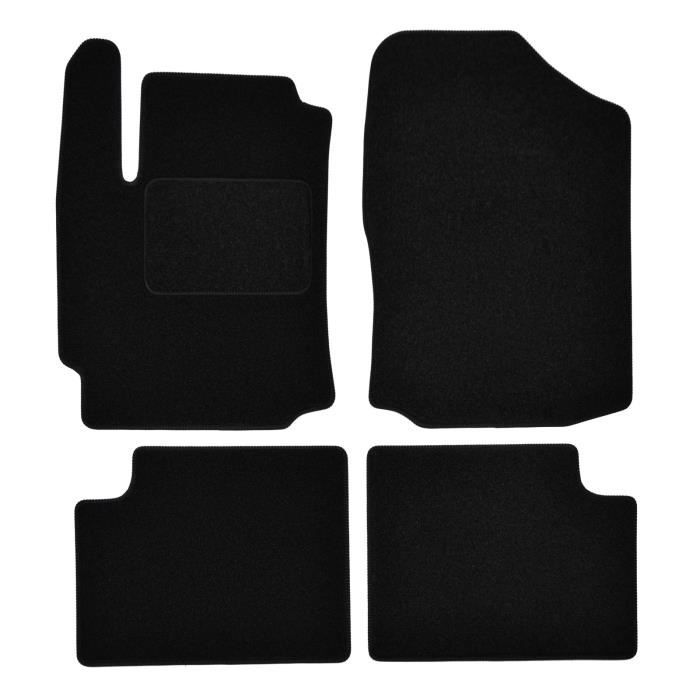 Tapis De Sol - Subaru - Justy 2007-2011 - Velours Noir - 4 Pièces - Antidérapant Et Imperméable