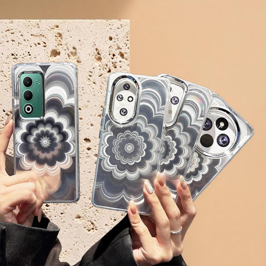 Holographic Gradient Flower Case for OPPO Reno 15 F 5G 14 Pro 13 4G/5G 12 11 8 Z T 7 Laser Art Casing Shockproof TPU Cover