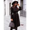 French-Inspired Wool Wrap Coat 2025 - V-Neck Single Breasted Coatigan W/ Cinched Belt, Tailored Fully Lined Outerwear for Office To Gala