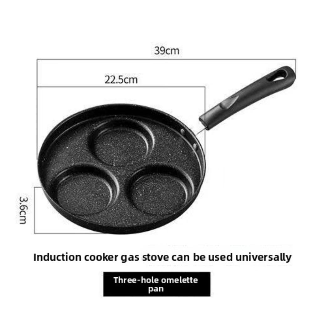 

Четырехсекционная сковорода для жарки яиц в форме сердца с антипригарным покрытием для универсальных плит Three hole model
