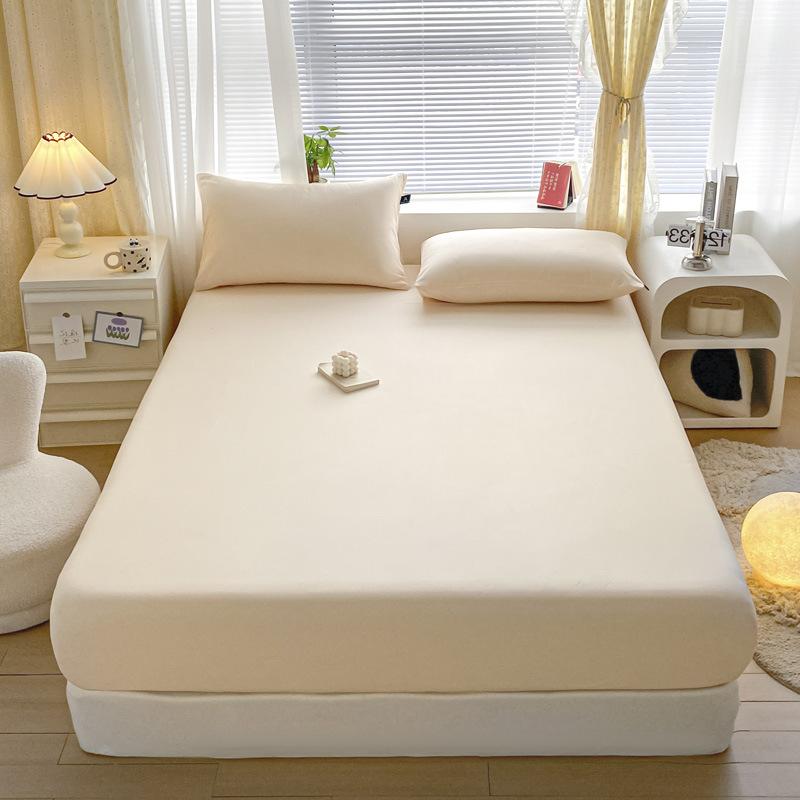 Pure Cotton Solid Color Single Product Fitted Sheet Bed Cover Dust Cover Bed Bag Protective Cover