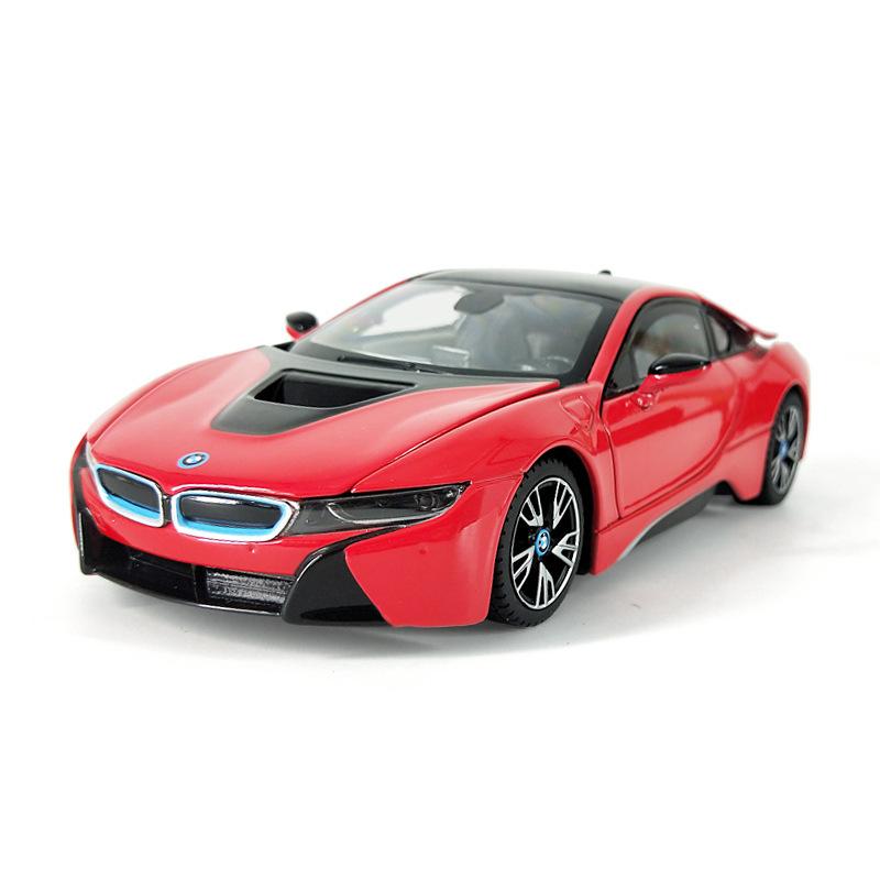 

1/24 BMW I8 Supercar Модель автомобиля из сплава, литые игрушечные транспортные средства, имитация металлической модели автомобиля, коллекция детских подарков на день рождения красный