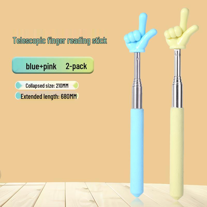 Retractable Teaching Pointer - Classroom Finger Pointer for Reading and Recognition