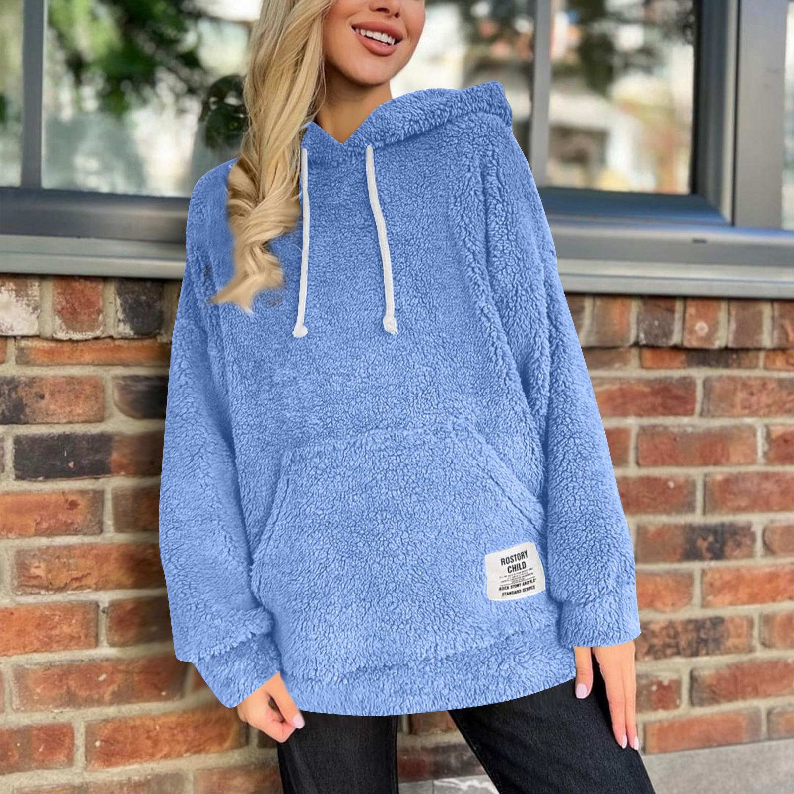 

Жіноче модне та повсякденне пальто з капюшоном та хутряною обробкою з довгим рукавом L синій