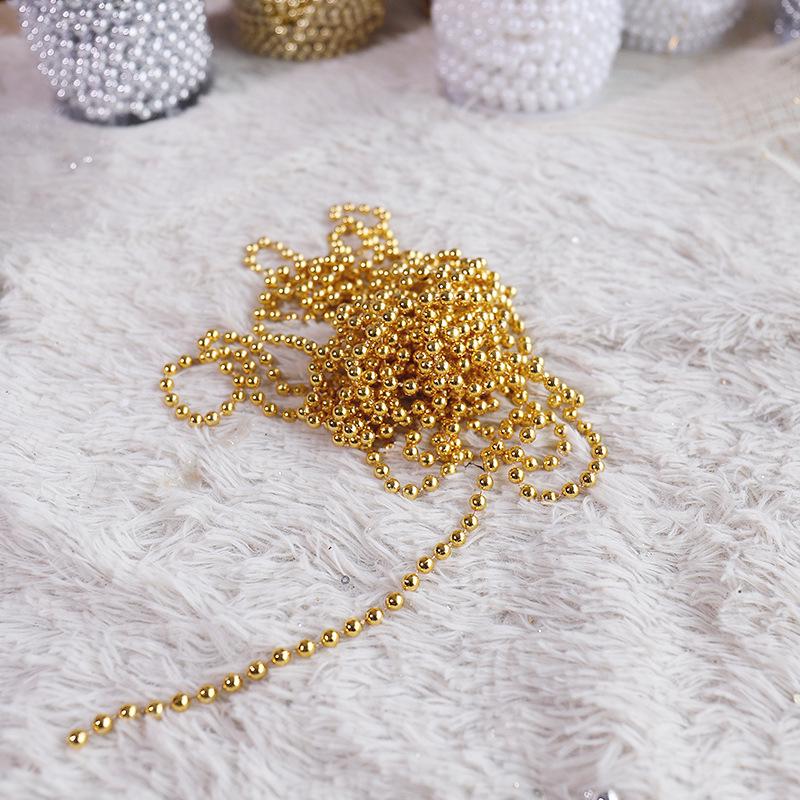 Silver Christmas Bead String for Tree and Wreath Décor - 8mm