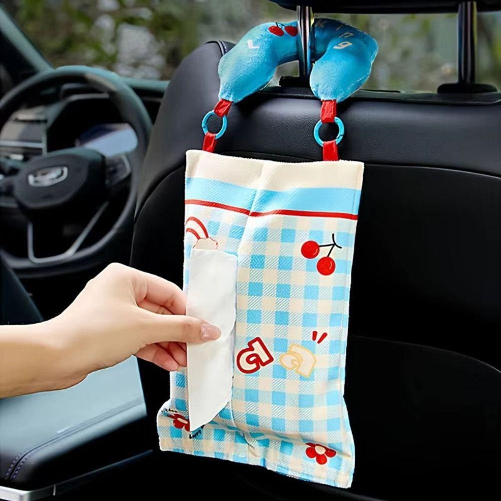 With Handle Hanging Tissue Storage Bag Easy Install Multifunctional Tissue Pouch  Auto Accessories