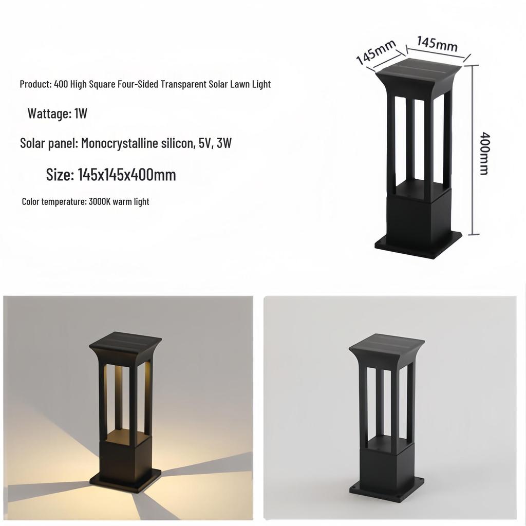 Solar-Powered LED Garden Lawn Lights - Waterproof, Modern, Outdoor Courtyard Lighting