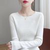 Women's French Minimalist Slim Fit Knit Sweater - Round Neck, Versatile, Stylish for Autumn & Winter