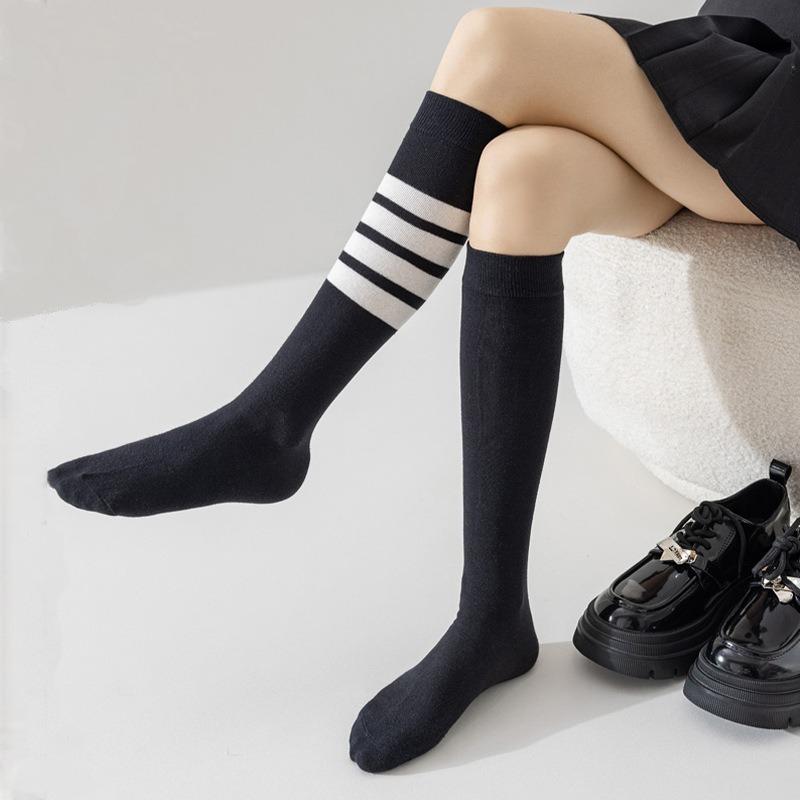 

Женские весенне-осенние модные носки для велоспорта, пилатеса, скакалки, йоги, упражнений, для похудения ног, компрессионные, длинные 1 pair чёрный