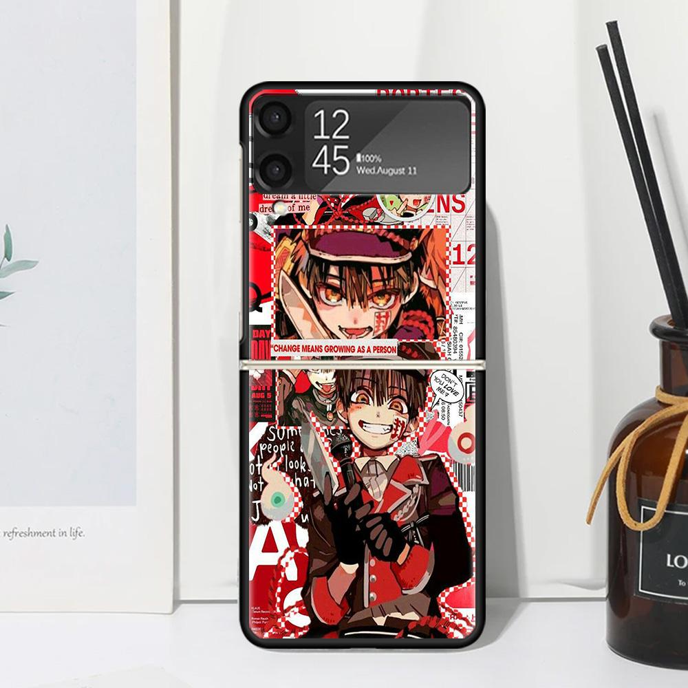 Anime Toilet Bound Hanako Kun Phone Case For Samsung Galaxy Z Flip Zflip 6 Flip6 5 Flip5 4 Flip4 3 Flip3 5G Art Fundas Black Cov
