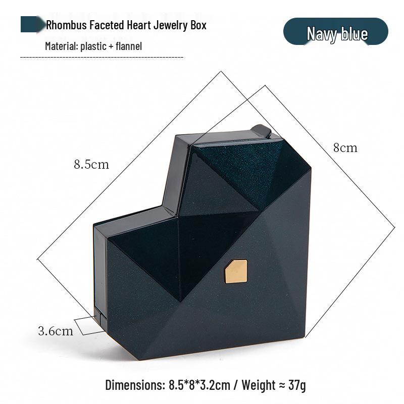 Heart-shaped Diamond Surface Jewelry Box - Automatic Opening Proposal Ring Storage