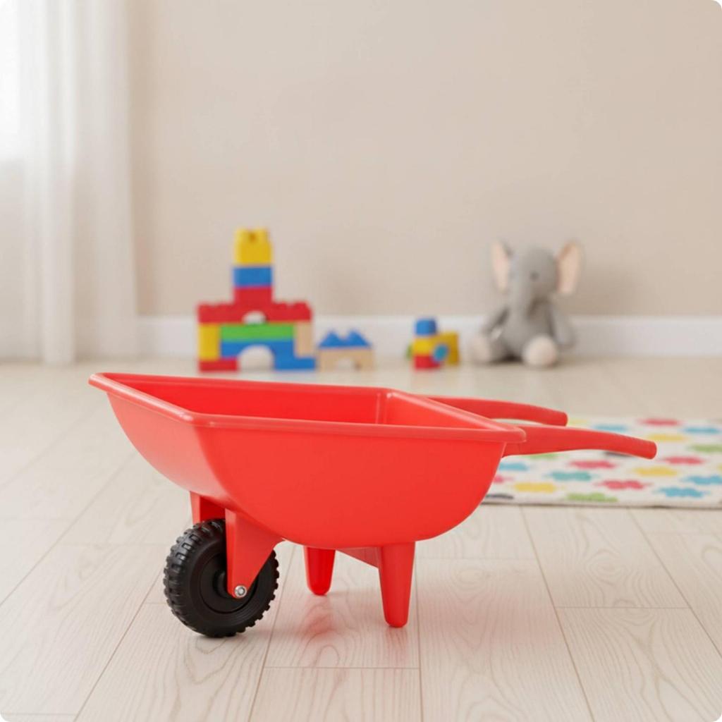 Toy Wheelbarrow for Children Outdoor Play with Spacious Tub and Long Handles