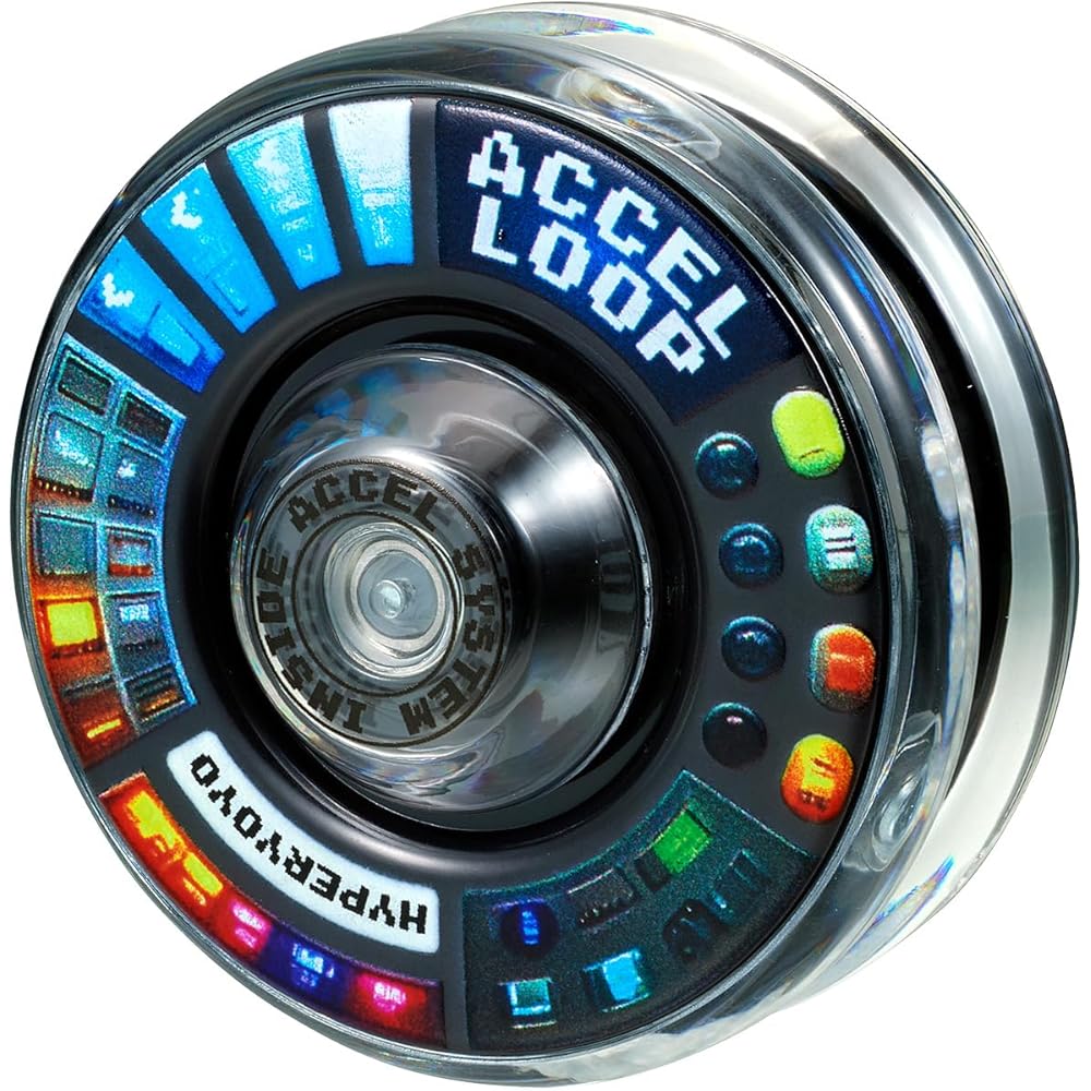 

Bandai Hyper Yo-Yo Accel Neon UFO Toy with Looping Feature and Bright Colors