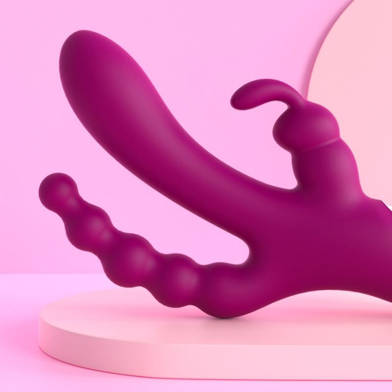 Adult Supplies Women's Powerful Vibrator 3 in 1 Butt Plug Clitoris Stimulator G Spot Anal Beads Female Masturbation Sex Toys