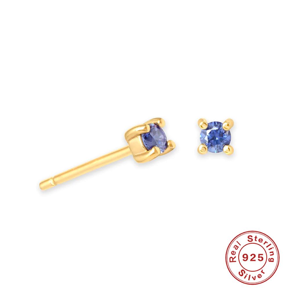 

Серьги-гвоздики из стерлингового серебра S925 с четырьмя когтями и цирконием, миниатюрные цветные бриллианты, месяц рождения, бриллиантовый набор, украшения для ушей для пары 925 Silver