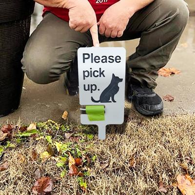 Hundekotschild aus Holz mit Halterung oben, wetterfest, Bitte Tüte aufheben, das habe ich gesehen