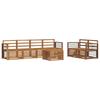 7 Piece Outdoor Sofa Set Natural Solid Acacia Wood