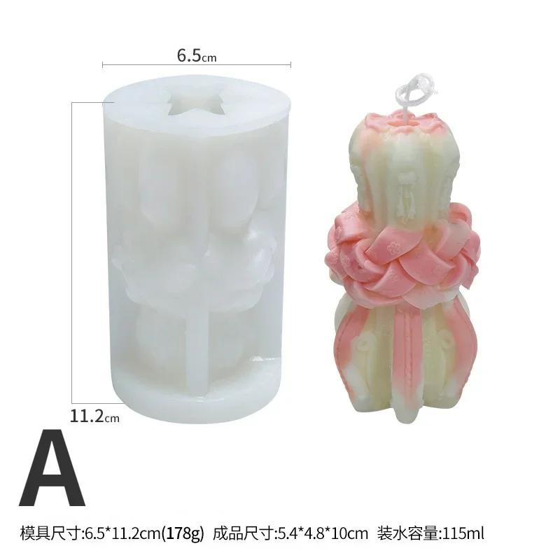 

New Creative Carved Silicone Candle Mold For DIY Aromatherapy Candle Plaster Ornaments Soap Epoxy Resin Mould Handicrafts Making