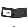 Men's Carbon Fiber Pattern RFID Short Wallet with Front Pocket Dollar Clip