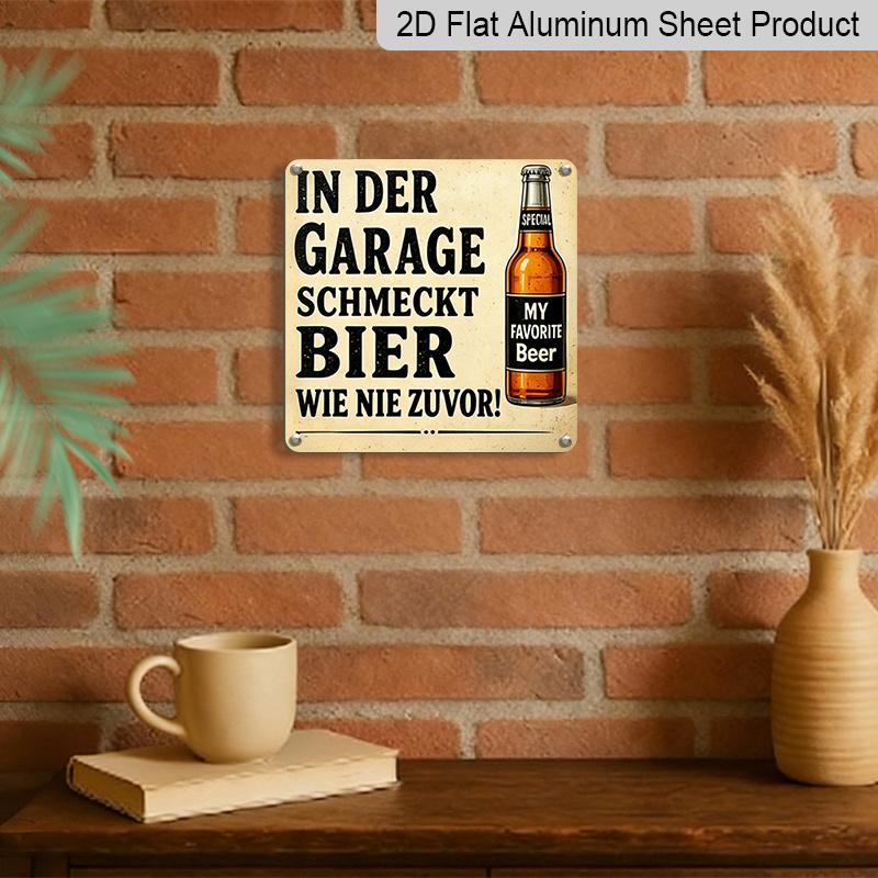 2D Flat, 1pc, Vintage Metal Sign, Decorative Plaques and Ornaments, Garage Beer Theme, Humorous Tips, Decor for Men's Garages, Basements, Home Bars