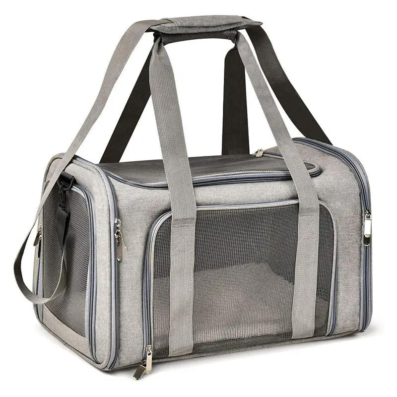 Mochila Portamascotas con Ventilación Lateral Portamascotas para Gatos Mochila Bolsa de Viaje para Perros Aprobada por Aerolíneas Transporte para Perros Pequeños Gatos Salida