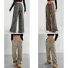 Leopard Print Casual Pants For Women With Polyester Fabric And Loose Fit For Autumn
