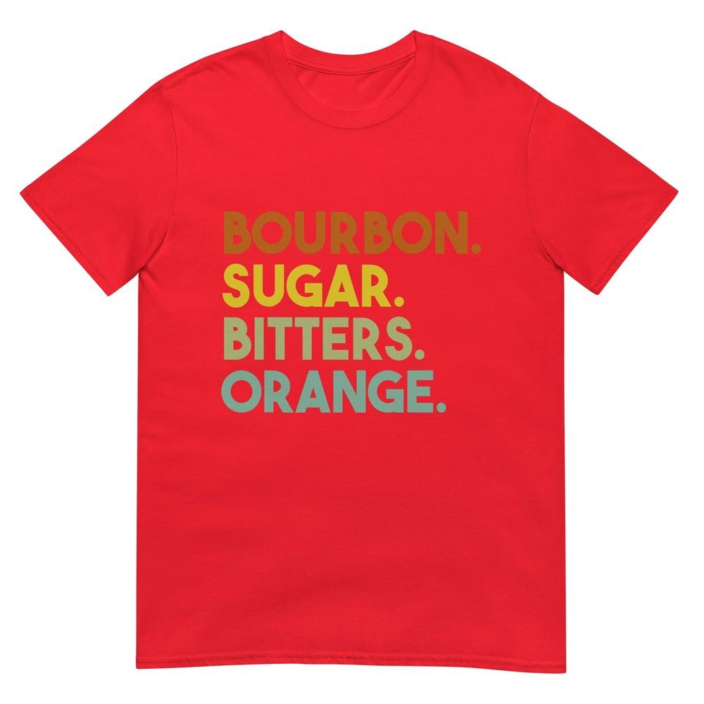 Bourbon Sugar Bitters Orange Old Fashioned Cocktail Retro TShirt S