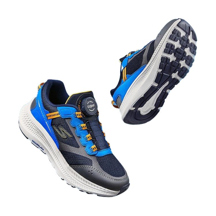 Skechers Kids Boys Comfortable Versatile Non-Slip Durable Training Shoes Kids Sneakers Navy-Blue 405049L-NVMT