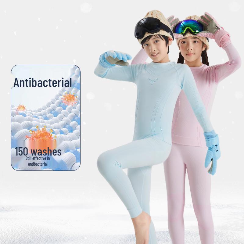 Kids' Quick-Dry Ski Base Layer: Warm, Moisture-Wicking Sports Suit for Boys & Girls