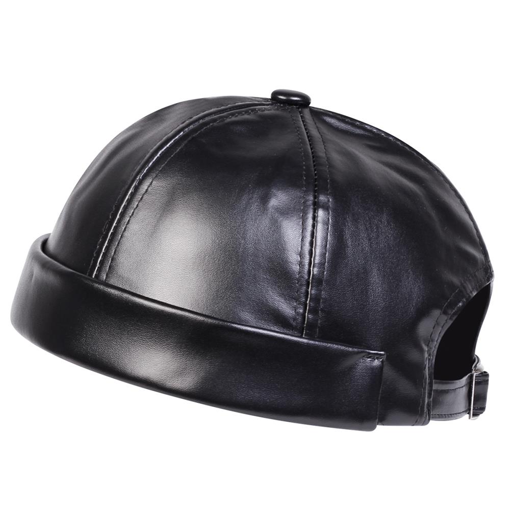 Men Women PU Leather Landlord Caps Retro Autumn Winter Adjustable Melon Skin Hats Hip Hop Hat Painter Cap Fashion Men Street Hat