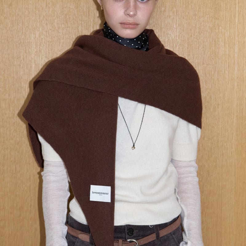 

ЛЮБИ МЕНЯ МОНСТР Обнимающий Треугольный Шерстяной Шарф_4ЦВЕТА (L253MMF010) BLACK