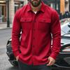 Men Solid Fleece Lined Turn Down Collar Single Breasted Casual Slim Fit Jacket