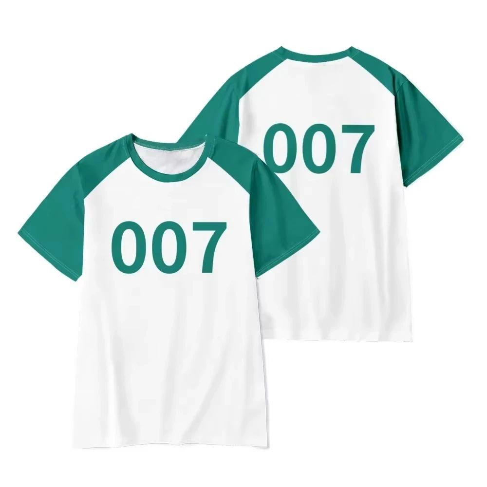 2026 Round Six T-shirt Seong Gi-hun Cosplay Costume 456 Tracksuit Calamari Games Disguise Caarnival Party Clothes For Men Women